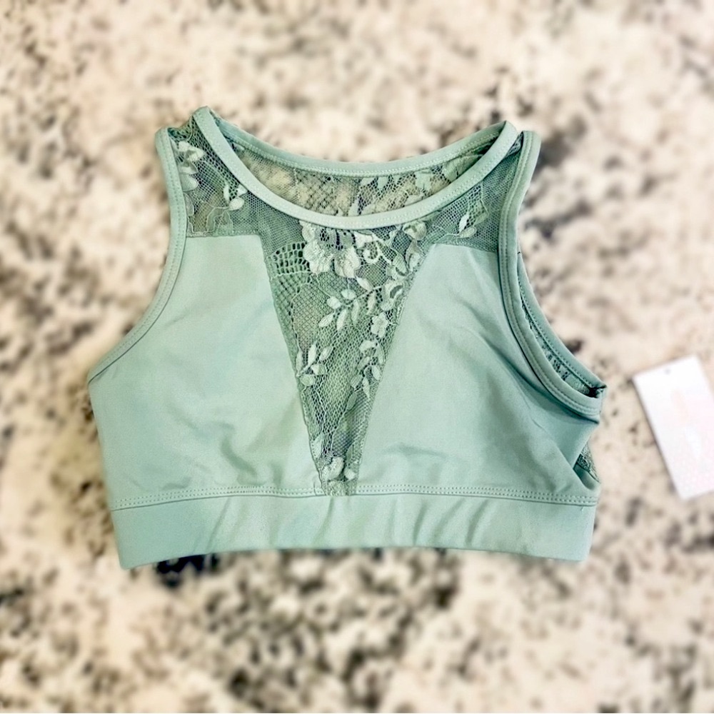 NOVA SPORT || Lace Sculpt Tech Sports Bra in Mint - SZ Small ⭐️NWT⭐️